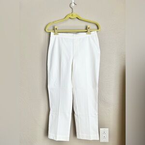 Isaac Mizrahi 24/7 Stretch White Ankle Pants
